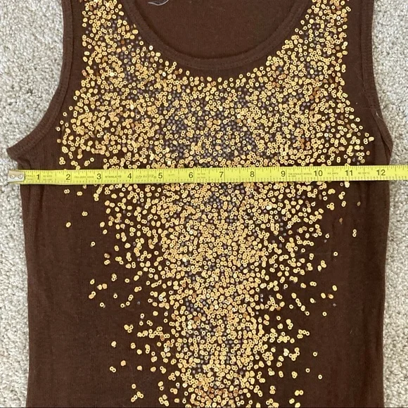 Brown sequin Fang Glam y2k tank top - Picture 7 of 7